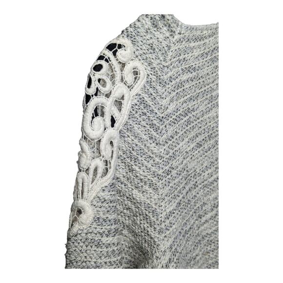 INC International Concepts Womens Light Gray XL Crop Top Knit Shirt Lace Sweater - Picture 3 of 6